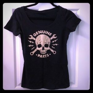Rock Steady genuine parts skull 💀 scoop neck tee